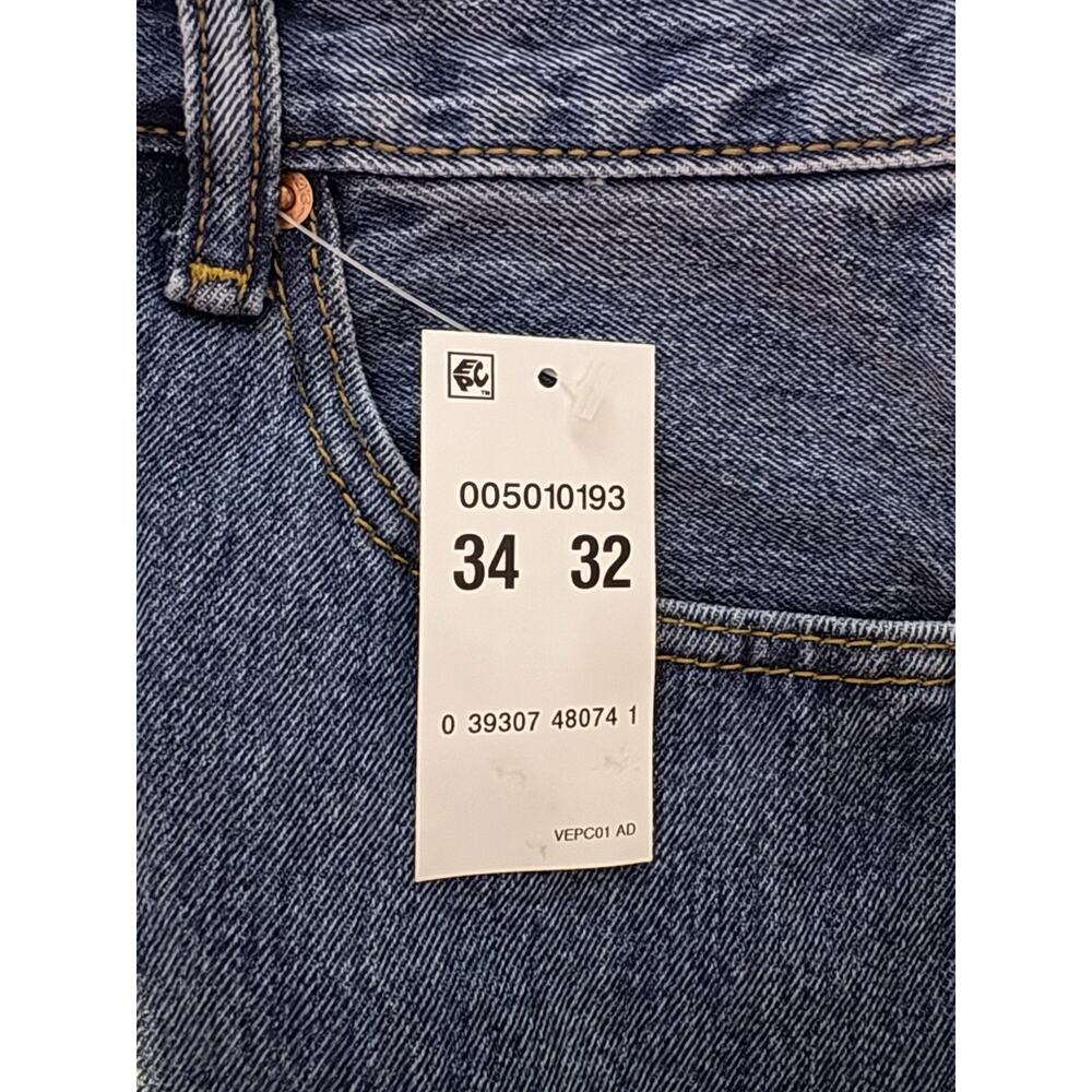 Levis 501 Original Fit Mens Straight Leg 34X32 BlueJeans Button Fly Medium Wash - Picture 9 of 11